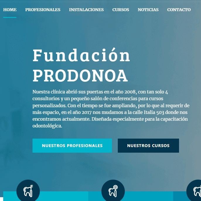 Captura de pantalla de Fundación Prodonoa en escritorio